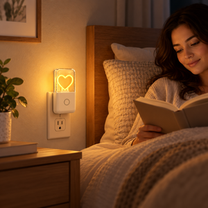 Veilleuse LED à brancher OEM ODM avec capteur crépusculaire, 3 niveaux de luminosité réglables, 0,5W, en forme de cœur, pour chambre et escaliers - Product Image 4