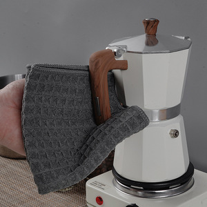 Double Sided Waffle <b>Cloth</b> Dark Gray Rectangle Thickened Microfiber For <b>Kitchen</b> Stove Cleaning Dishwashing Household Use - Product Image 1