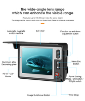 Caméra de pêche sous-marine HR-3505T avec détecteur de poissons, vision nocturne faible luminosité 0,01 Lux, écran LCD 3,5 pouces, étanche IP68, autonomie 6-8h