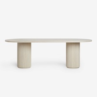 Table à manger ovale en bois de style minimaliste moderne personnalisée pour 8 personnes
