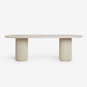 Table à manger ovale en bois de style minimaliste moderne personnalisée pour 8 personnes - Product Image 3