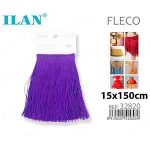 Frangia in Poliestere Viola Ilan Flec 15x150cm per Decorazione Abbigliamento - Product Image 1