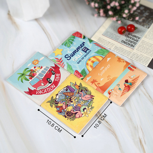 Sous-verres carrés en céramique personnalisés DJ, imprimés UV, écologiques, résistants à la chaleur, avec support en liège, 10,8 cm, vente en gros en usine - Product Image 5