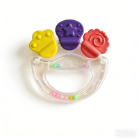 Anneau de dentition pour bébé en silicone de qualité alimentaire, hochet de dentition bouillable pour soulager les poussées dentaires des nouveau-nés et nourrissons