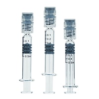 Seringues en verre Luer Lock réutilisables de 0.5ml pour l'industrie ou les liquides d'huile de laboratoire ou l'alimentation des animaux de compagnie avec piston en plastique
