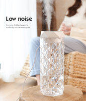 YINHI Mini Humidificateur Évaporatif en Verre RGB 7 Couleurs <0.5L, Veilleuse Aromathérapie, Minuteur, Protection Contre la Sécheresse, Type-C
