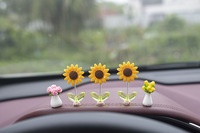 H-7156 Article décoratif en forme de fleur frais et élégant pour la console centrale de la voiture