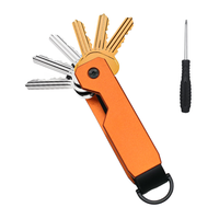 Porte-clés avec logo personnalisé Smart pour organisateur de clés Slim Metal Aluminium Porte-clés avec poche Pliable Vis pour un usage quotidien Élégant