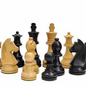 Jeu d'échecs allemand Staunton, pièces en bois, jeux de table d'extérieur pour enfants, bois d'acajou ébénisé, écologique, luxueux, tendance - Product Image 1