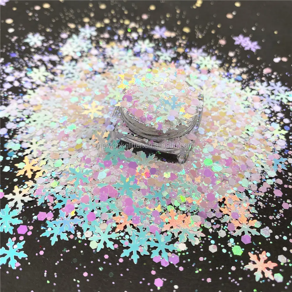 Hersteller liefern klobige Masse Körper Glitter kosmetische Schneeflocken klobige Mischung Weihnachts dekoration Festival Glitter