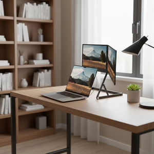 จอภาพพกพาคู่ ODM ขนาด 15.6 นิ้ว FHD 1080P IPS แบบพับได้ สำหรับต่อเป็นจอที่สองของแล็ปท็อป รองรับ Type-C HDMI พร้อมโลโก้สั่งทำได้ - Product Image 2