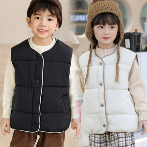 Nouvelles vestes <span class=keywords><strong>sans</strong></span> <span class=keywords><strong>manches</strong></span> pour enfants, style boutique, hiver automne, épaisses, décontractées, pour bébés garçons et filles, en duvet - Product Image 2