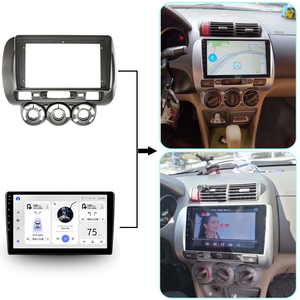 Aijia, el mejor proveedor para 2004-2006 HONDA FIT/JAZZ MANUAL/AC, Panel de sistema Multimedia Android de 9 pulgadas, MARCO DE REPRODUCTOR DE DVD estéreo para coche - Product Image 2