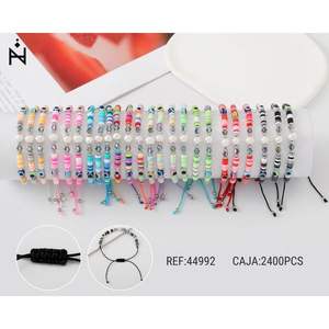 Braccialetti con perline a Z, 2400 pezzi, colori assortiti, perle finte rotonde, gioielli da donna alla moda, da indossare tutti i giorni, stile carino - Product Image 1