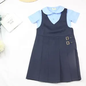 Children School Uniform Dress 100% Polyester Pinafore Jumper