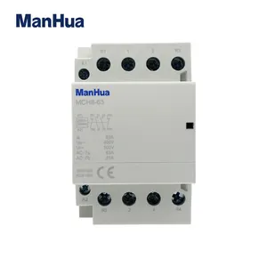 Manhua 2NO + 2NC 63A Contactor AC Elektrik Rumah Tangga MCH8-63 Lift Kontaktor Modular 400V