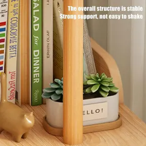 होम ऑफिस के लिए फ्री-स्टैंडिंग लकड़ी का बुकशेल्फ़ वॉल कॉर्नर बुककेस स्टोरेज ऑर्गनाइज़र ओपन डिस्प्ले रैक प्लांट स्टैंड