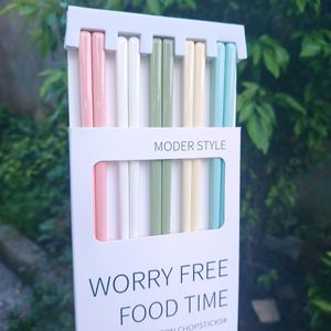 Ceramic Chopsticks Gift <b>Box</b> <b>Macaron</b> Color Food Grade Non Slip Household Tableware For Child Use - Product Image 2