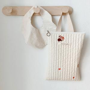 Bolso de mano con cremallera portátil Ins de Corea suave Popular, bordado acolchado, almacenamiento para cochecito de bebé, bolsa para mamá, bonita bolsa de pañales de dibujos animados - Product Image 4