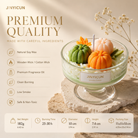 Maßgefertigte Apfel-Kürbis-Torte Duftkerze 182g Glas-Dessertschale Kerze Gemischte Farben Großhandel Private Label OEM Geschenk Deko