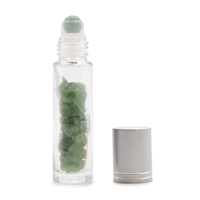 Bouteilles à rouleaux en verre transparent 10ml 0.33 floz boule à rouleaux en pierres précieuses pour huile essentielle pierres de cristal naturelles bouteille à rouleaux