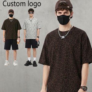 เสื้อยืดลายเสือดาวผู้ชาย พิมพ์โลโก้เองได้ ทรงวินเทจ ทรงหลวม ผ้าฝ้าย แขนสั้น คุณภาพสูง - Product Image 1