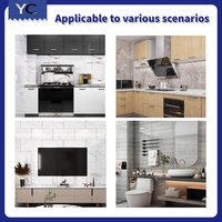 Papier peint auto-adhésif en marbre imperméable 30x60cm, carreaux muraux autocollants à peler et coller pour cuisine, salle de bain, hôtel