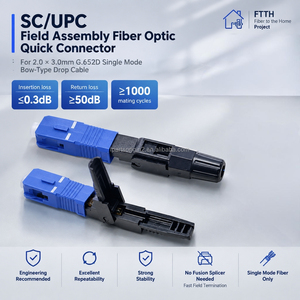 Connecteur rapide SC UPC pré-encollé pour fibre optique, connecteur froid FTTH pour câble de branchement monomode, joint froid SC - Product Image 2