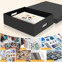 Boîte à photos en carton rigide robuste et haut de gamme personnalisée Boîtes en papier portables de qualité supérieure pour le stockage de documents photo Impression par gaufrage