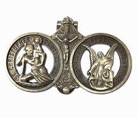 Insignia de metal con broche 3D para el sol, joyería religiosa de Jesús, tres dimensiones, de aleación de zinc, de metal antiguo, para el pecho