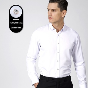 Chống Nhăn Kinh Doanh Cộng Với Áo Sơ Mi Công Nhân Mens Ăn Mặc Nếp Nhăn Miễn Phí Ăn Mặc Áo Sơ Mi Cho Nam Giới Dài Tay Áo Rhinestone Nút Áo Sơ Mi - Product Image 3