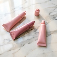 Tube souple de 10 ml pour rouge à lèvres, gloss, laque à lèvres, crème pour les yeux, en poudre de pâte de haricot, rose, vide, en PE, pour sous-conditionnement et échantillon