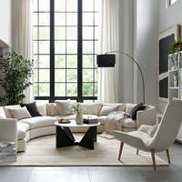 Modernes Minimalistisches Smart-Stoff Halbmond-Sofa-Set Runde Lounge-Couch für Zuhause mit Kreisförmigem Lobby-Design