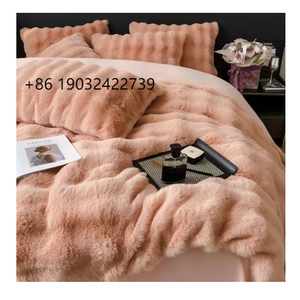 Literie d'hiver de luxe personnalisée, peluche longue ivoire super douce, pelucheuse, coton, velours, fourrure hirsute, ensemble de couette, nouveauté - Product Image 3