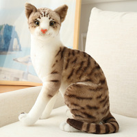 Jouets mignons doux en peluche, jouets populaires en peluche siamois, chat orange réaliste assis et couché, jouets pour enfants
