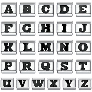DIY ステンレススチール 26文字 イタリアンモジュラーブレスレット イニシャル イタリアモジュールブレスレット フリーパターン ミックス＆マッチ カップルへのギフト - Product Image 3