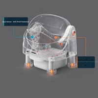 Nouvelle litière pour chat automatique semi-ouverte intelligente et facile à nettoyer avec construction en plastique PP et métal, capacité de 20 L, 1 kg