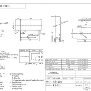 PJ-212 ซ็อกเก็ตวิดีโอเสียงขนาด 2.5 มม., ขั้วต่อ 5 พิน ทนต่ออุณหภูมิสูงและเป็นมิตรกับสิ่งแวดล้อม - Product Image 5