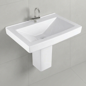 Cheap Price High Quality Fashionable Sanitary Ware Ceramic Bathroom Sink Two Piece Half Pedestal Basin - Product Image 4