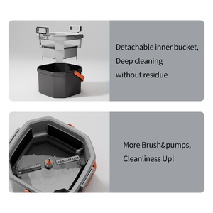 Holamopa 360 Ma Thuật Dễ Dàng Quay Lau Và Xô Thiết Lập Với Máy Nơ & Riêng Biệt Nước Bẩn Xô Sợi Nhỏ Lau Cho Sàn Làm Sạch - Product Image 5