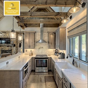 CBMmart Cuisine complète de luxe avec plan de travail en marbre, armoires en contreplaqué de haute qualité, fermeture amortie et plateau en quartz - Product Image 4