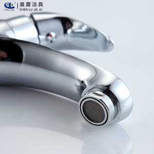 Robinet de lavabo à poignée unique Chen Lu Jie Ju, avec cartouche céramique, à poser sur le comptoir, finition chromée - Product Image 2