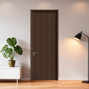 Puerta Interior Moderna de Madera Sólida con Cristal de Carbono para Dormitorio, Puerta para Apartamento y Hotel - Product Image 1