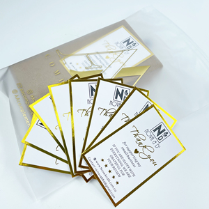 Tarjetas de Regalo Empresariales con Borde Dorado Personalizado, Impresión a Todo Color, Logotipo de Marca Personalizado, Tarjetas de Agradecimiento al por Mayor para Tiendas en Línea - Product Image 1