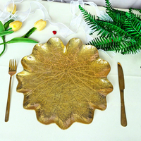 Assiettes de Présentation IMUWEN, Plateaux Décoratifs en Plastique, Motifs Feuilles, Finitions Électroplaquées, Style Américain, Luxe Léger, Décoration Vintage