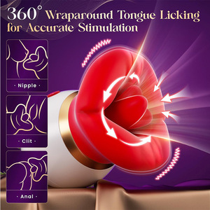 Seksfun 10 vibración clítoris punto G masajeador Rose rotación oral chupar lengua lamiendo vibrador juguetes sexuales para mujer masturbación - Product Image 2