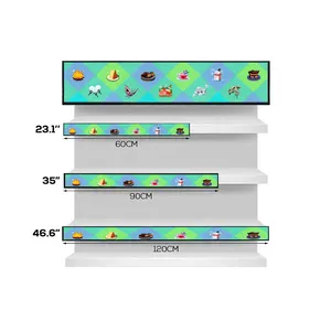 الرقمية لافتات Smd داخلي P1.9 الذكية الأسهم شريط لوحة الإعلانات راية Led الرف الفيديو شاشة عرض للرفوف