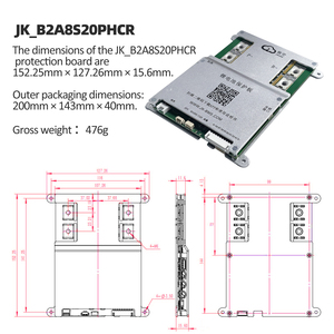 ระบบจัดการแบตเตอรี่บ้านพลังงานแสงอาทิตย์ Bluetooth Smart APP Monitor JK-B2A8S-20PHCR 4S 8S 200A 2A Active Balance RS485 CAN พร้อมระบบทำความร้อน - Product Image 1
