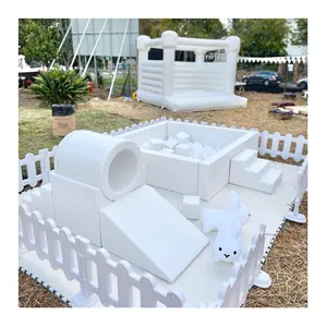 All White Foam Mats Indoor Home Kids Soft Play Ball Pool Foam Pit Equipment Playground Sets Outdoor Party Rental Equipment