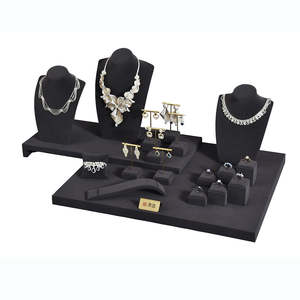Nuevo Set de Exhibición de Joyería Negra para Escaparates, Soporte de Exhibición de Collares y Anillos, Exhibidor de Joyas de Cuero PU - Product Image 2